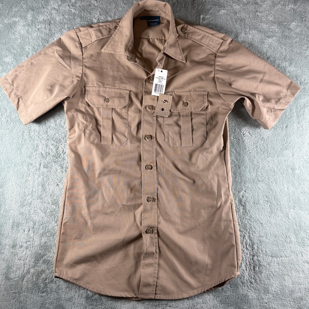 Propper Tactical Shirt SS Khaki Mens Small Ripstop‎ Uniform F530138250 NEW
